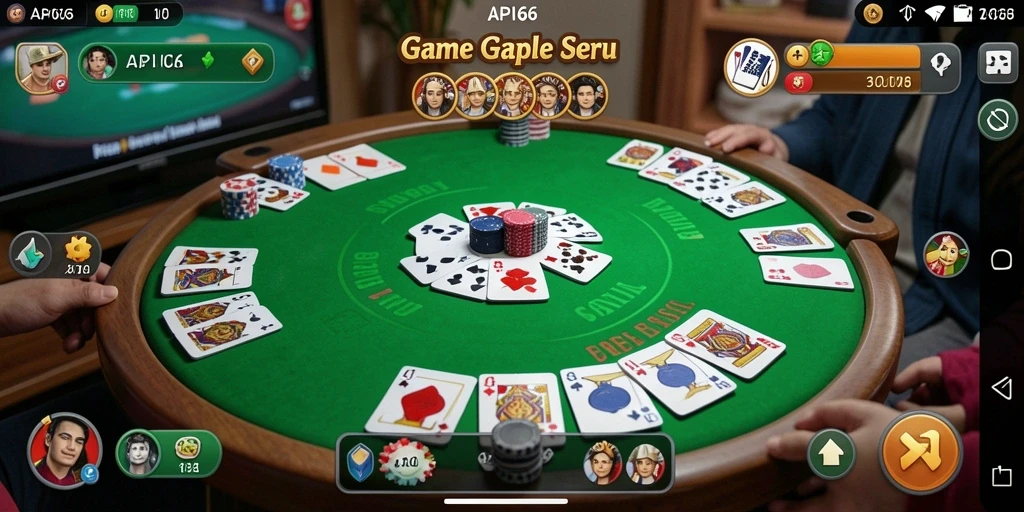Screenshot gameplay API66 menampilkan suasana seru permainan Gaple.