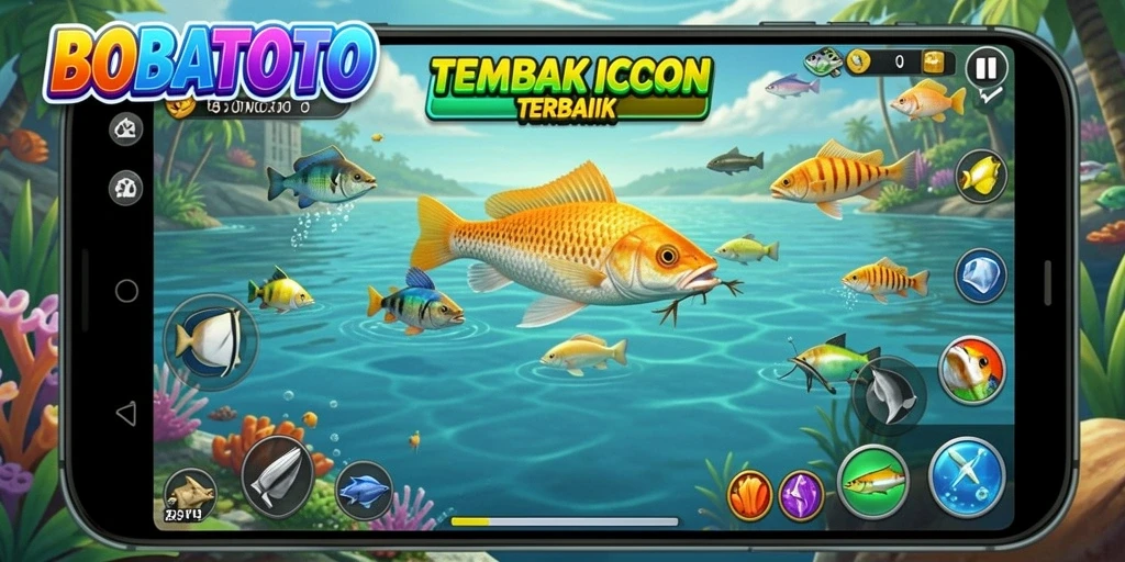Screenshot gameplay BOBATOTO menampilkan aksi menembak ikan yang mendebarkan.