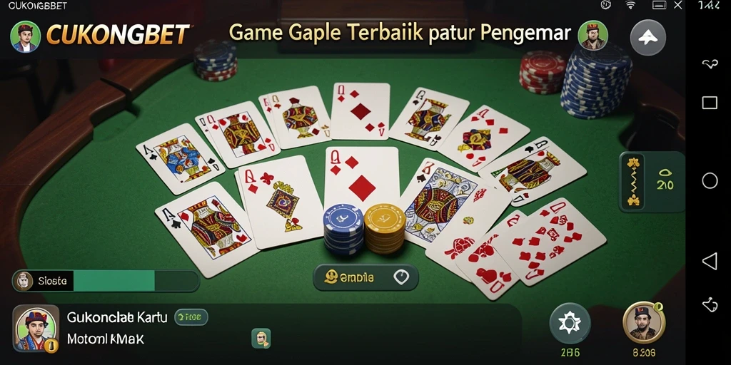 Tampilan gameplay CUKONGBET yang menarik dengan kartu Gaple.