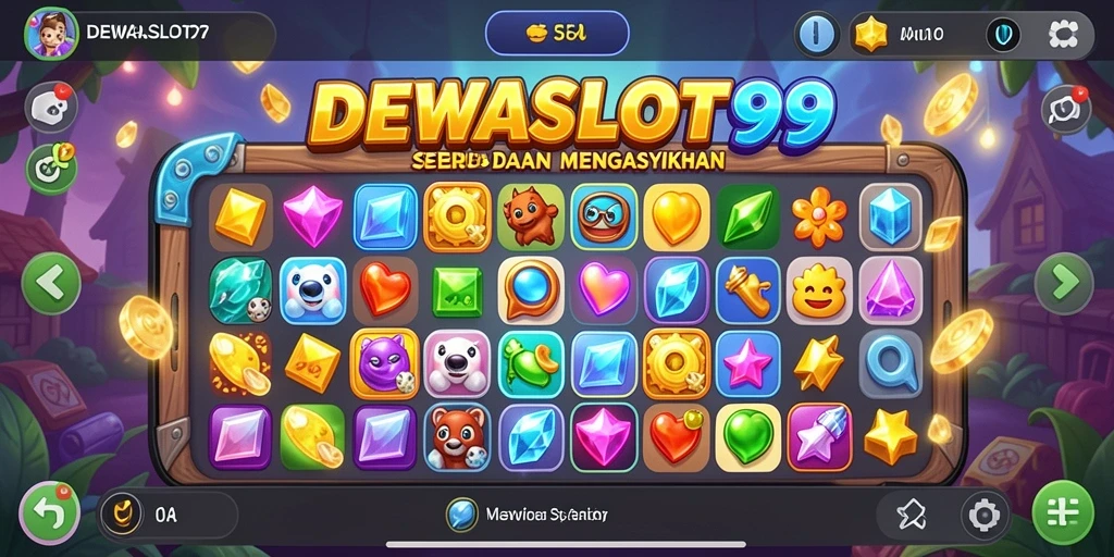 Tampilan menarik gameplay Match-3 DEWASLOT99 yang seru.