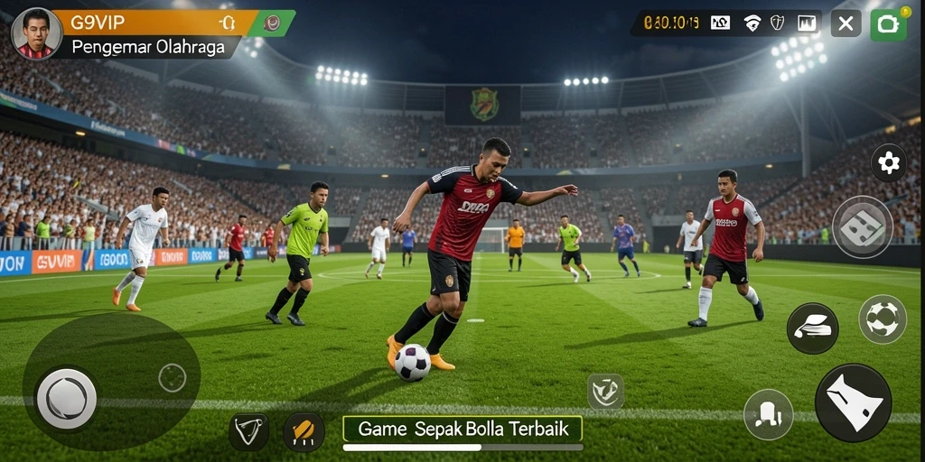 Tampilan gameplay G9VIP yang memukau dalam laga sepak bola.