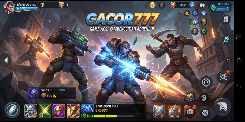Gameplay seru GACOR777 menampilkan aksi mendebarkan dan pertarungan yang intens.