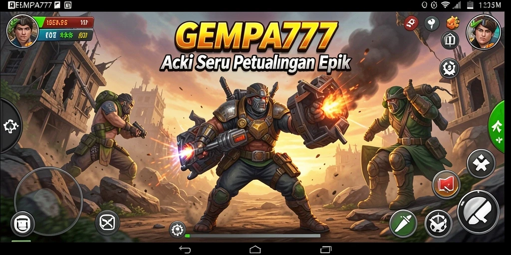 Tampilan gameplay aksi yang seru dan mendebarkan di GEMPA777.