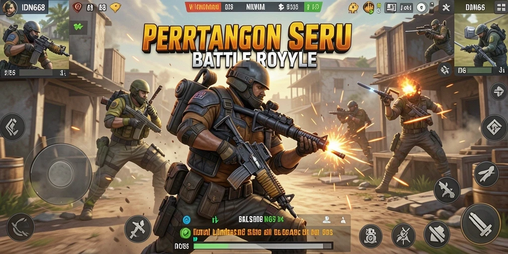 Tampilan gameplay seru dan mendebarkan di IDN668 Battle Royale.