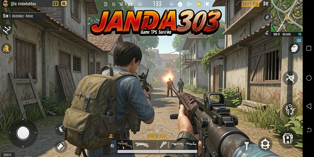 Tampilan utama JANDA303 menampilkan aksi pertempuran yang mendebarkan dalam game TPS.