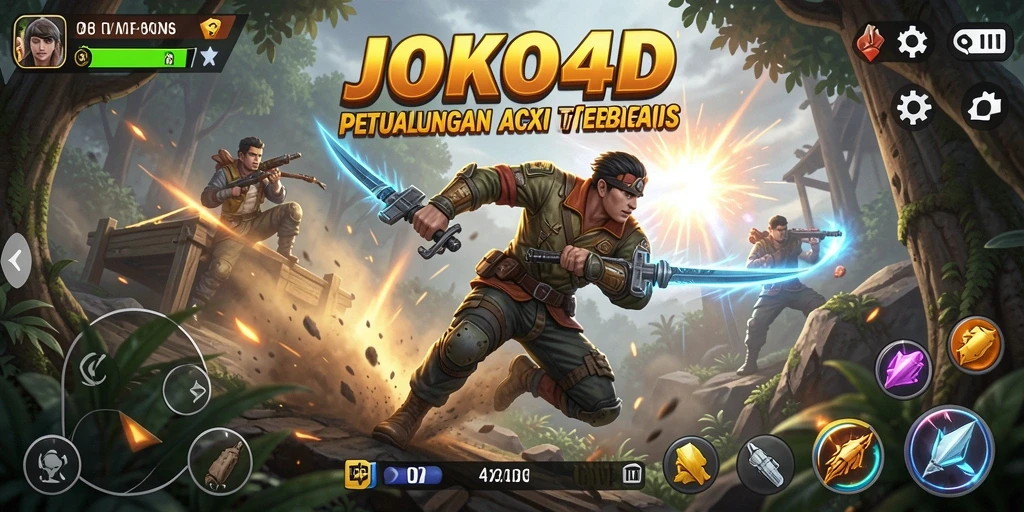 Gameplay JOKO4D saat aksi seru melawan musuh.