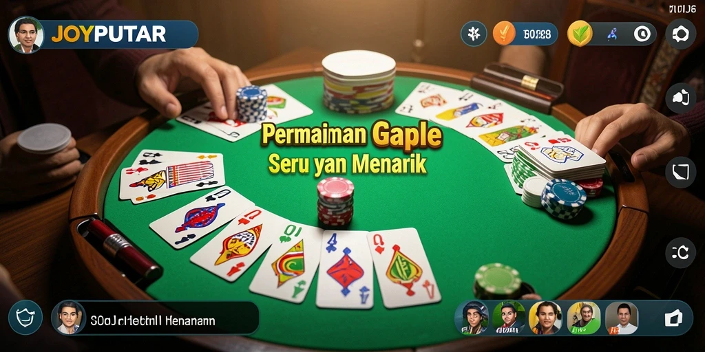 Screenshot JOYPUTAR menampilkan aksi seru permainan Gaple.