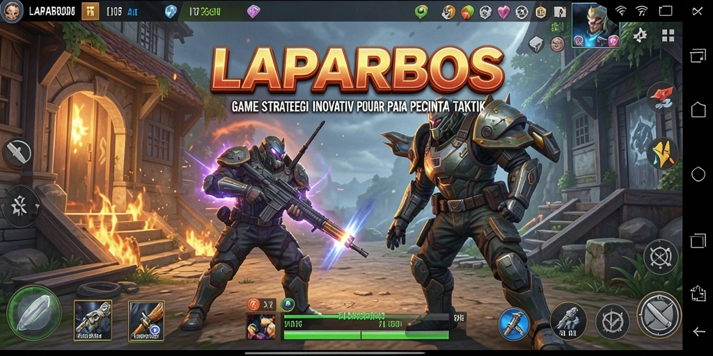 Tangkapan layar gameplay LAPARBOS menampilkan pertempuran taktis yang mendebarkan.