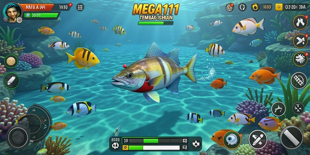 Tangkapan layar MEGA111 menampilkan aksi seru dalam permainan Tembak Ikan.
