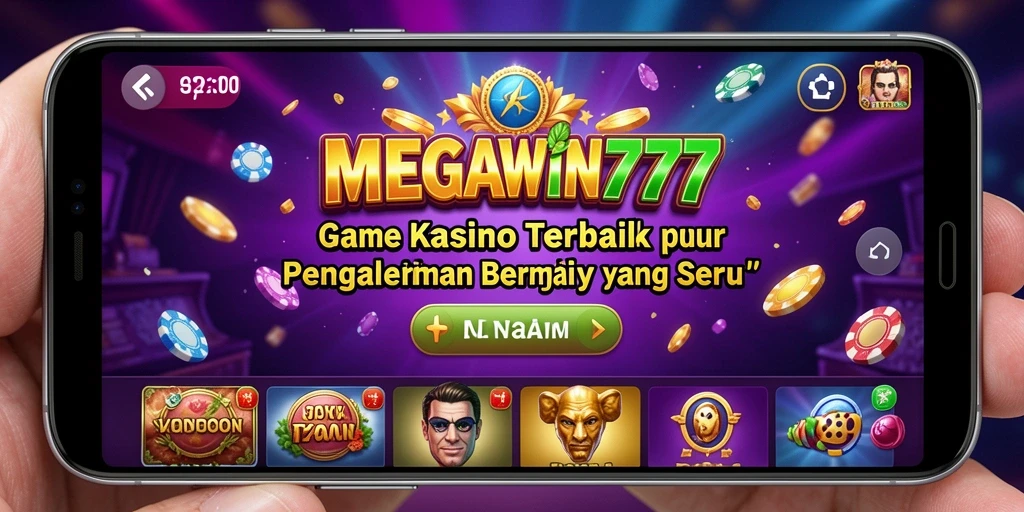 Tampilan gameplay seru dari MEGAWIN777 dengan slot dan meja kasino.