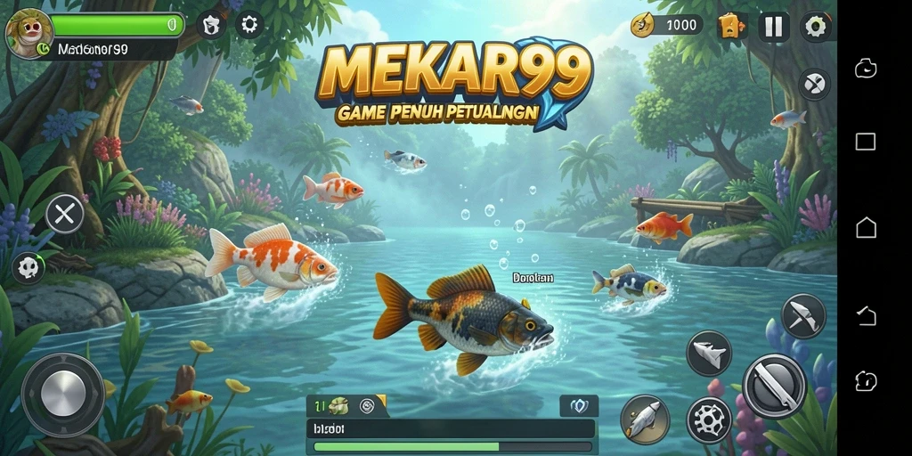 Gameplay menarik di MEKAR99 menunjukkan aksi memancing seru.