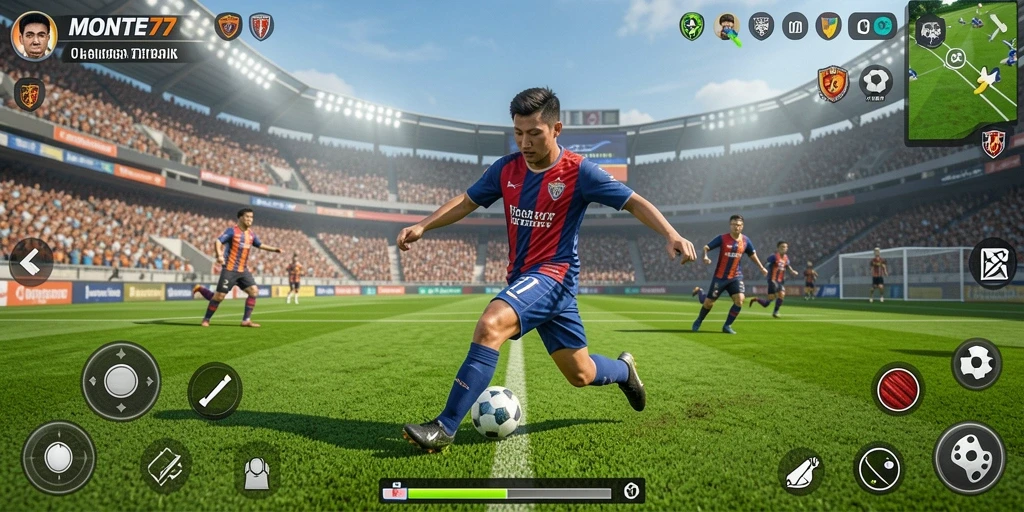 Tampilan gameplay menarik dari MONTE77 yang penuh aksi olahraga.