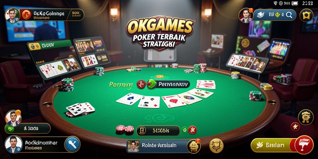 Tampilan gameplay OKGAMES yang seru dan penuh strategi Poker.