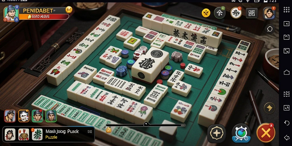 Gameplay seru dalam PENIDABET menampilkan ubin Mahjong yang berwarna-warni.