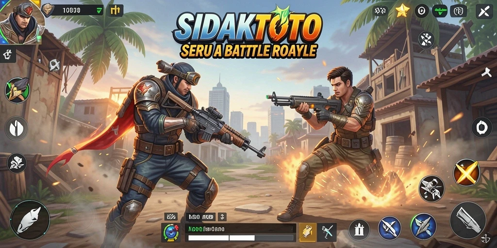 Tampilan gameplay seru dari SIDAKTOTO dalam arena Battle Royale.