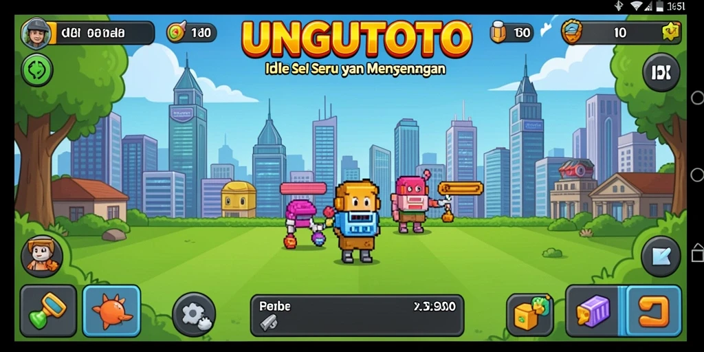 Tampilan gameplay UNGUTOTO yang menarik dengan karakter yang berkembang.